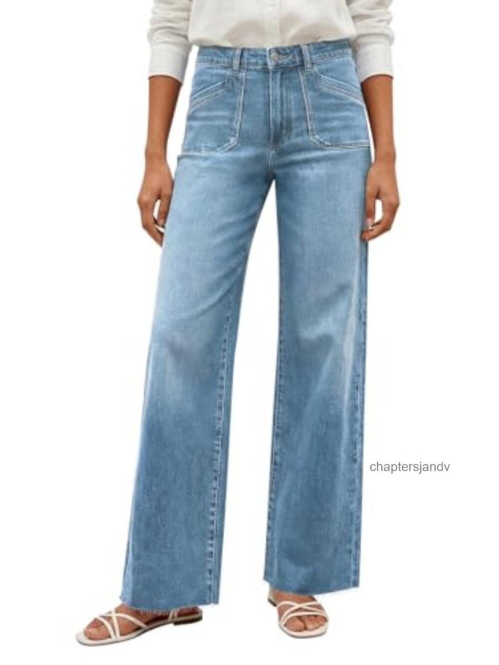 Cicy Bell Wide Leg High Waisted Stretchy Straight Denim Pants